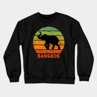 Bangkok Elephant Silhouette On A Rainbow Of Sunset Colors Crewneck Sweatshirt